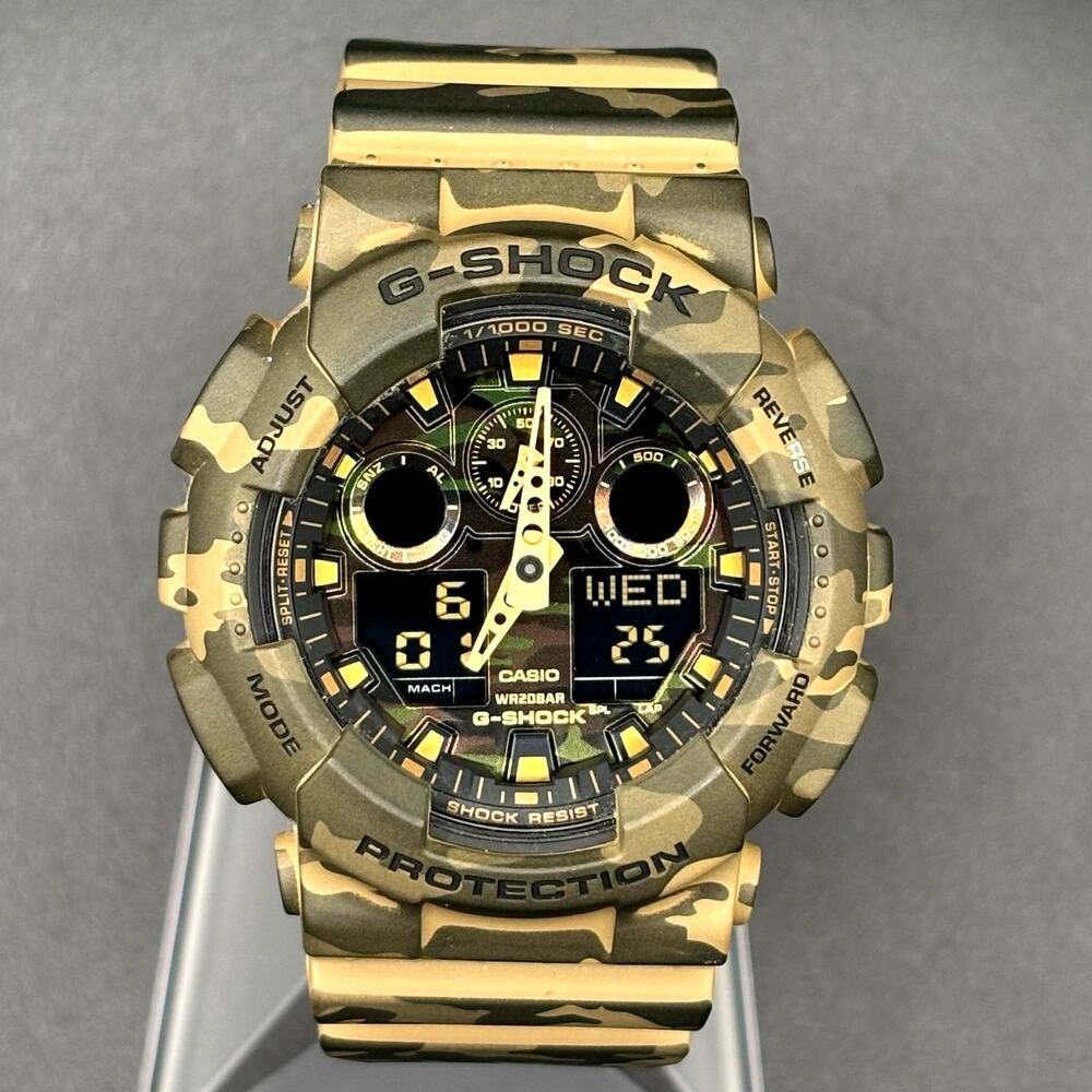 Casio G-Shock GA100CM-5A Camouflage Military Analog Digital Watch NIB